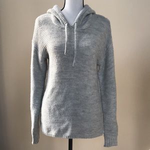 Aqua Light Gray Sweater with Hood